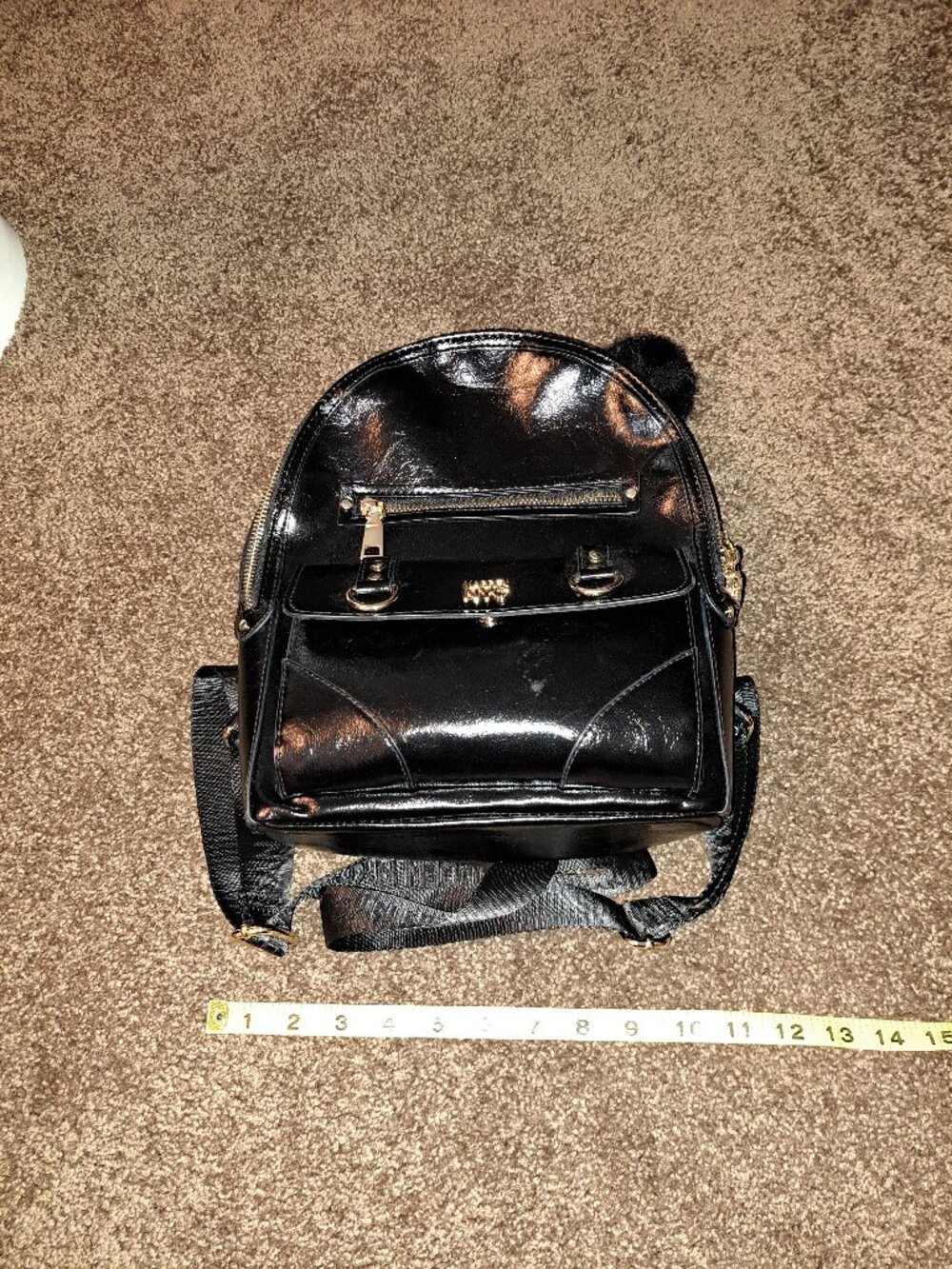 Madden NYC Women's Faux Leather Dome Ring Backpack,Purse &Keychain-Key Charm - Picture 9 of 10